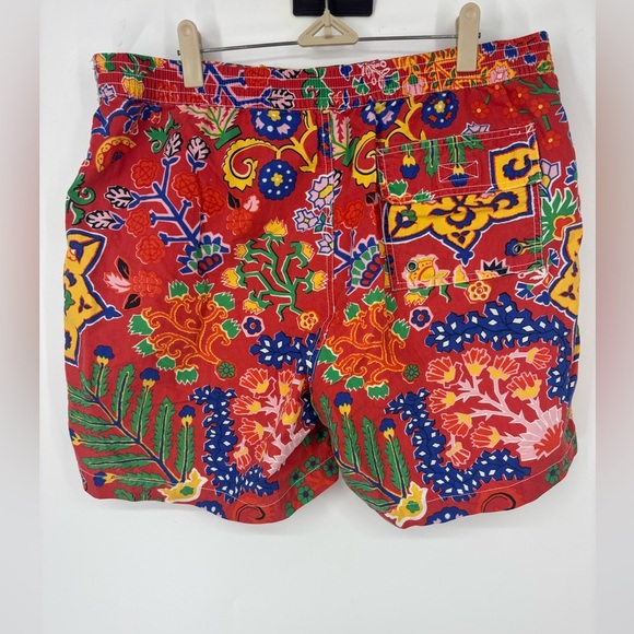 POLO Ralph Lauren Men’s Colorful Printed Red Blue Yellow Swim Trunks Large - Picture 2 of 3